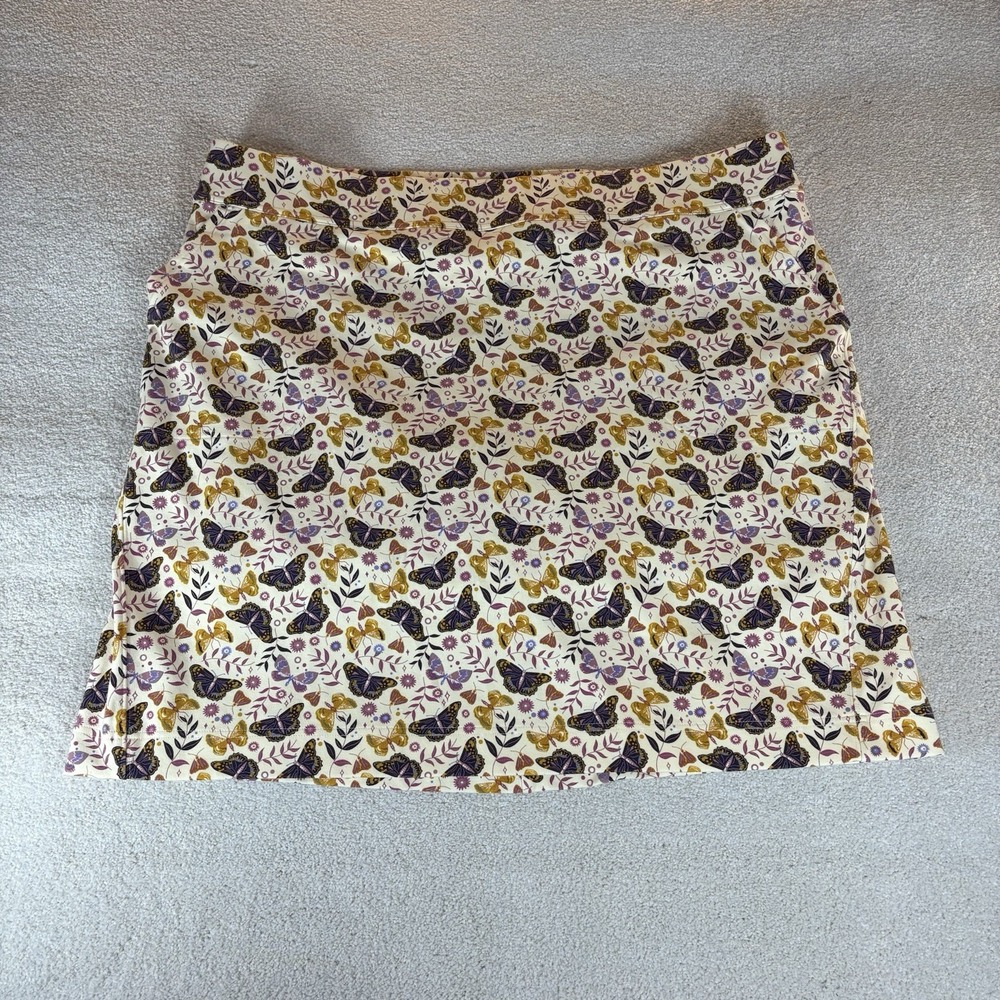 Duluth Trading Co NoGA Classic Skort Ivory Butterfly Print Women's Size XXL‎ - Picture 2 of 10